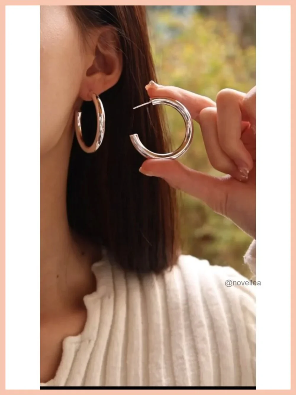 Chunky 14K Gold Plated Hoop Earrings, Lightweight Hollow Tubes, 40mm